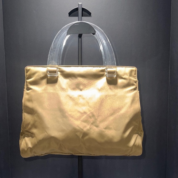 Prada Tan Satchel w/clear handles - Picture 1 of 9